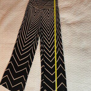 Trendology Chevron Palazzo Wide Leg Black+Beige Pants Medium